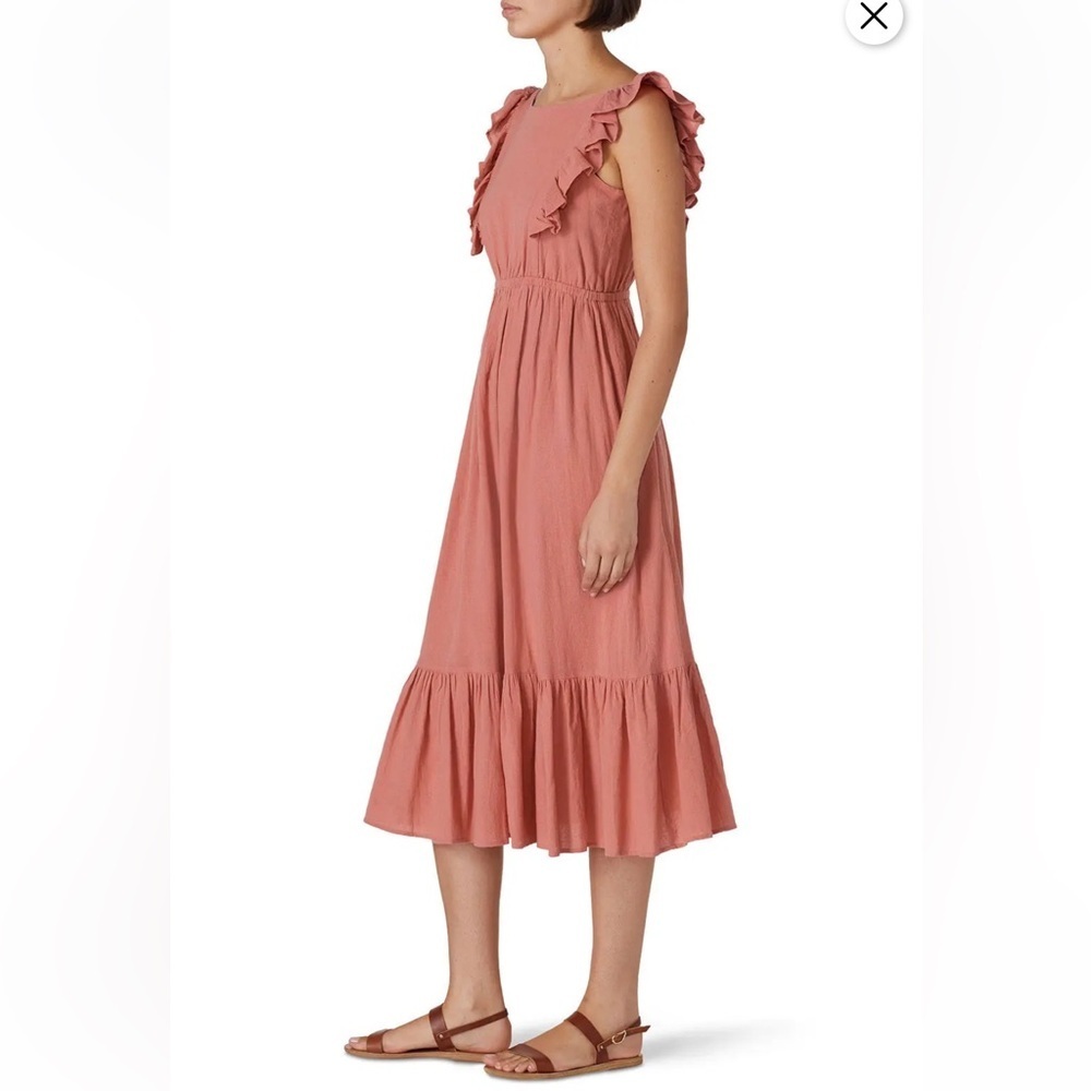 ba&sh Pink Ruffle Midi Dress - Picture 3 of 10